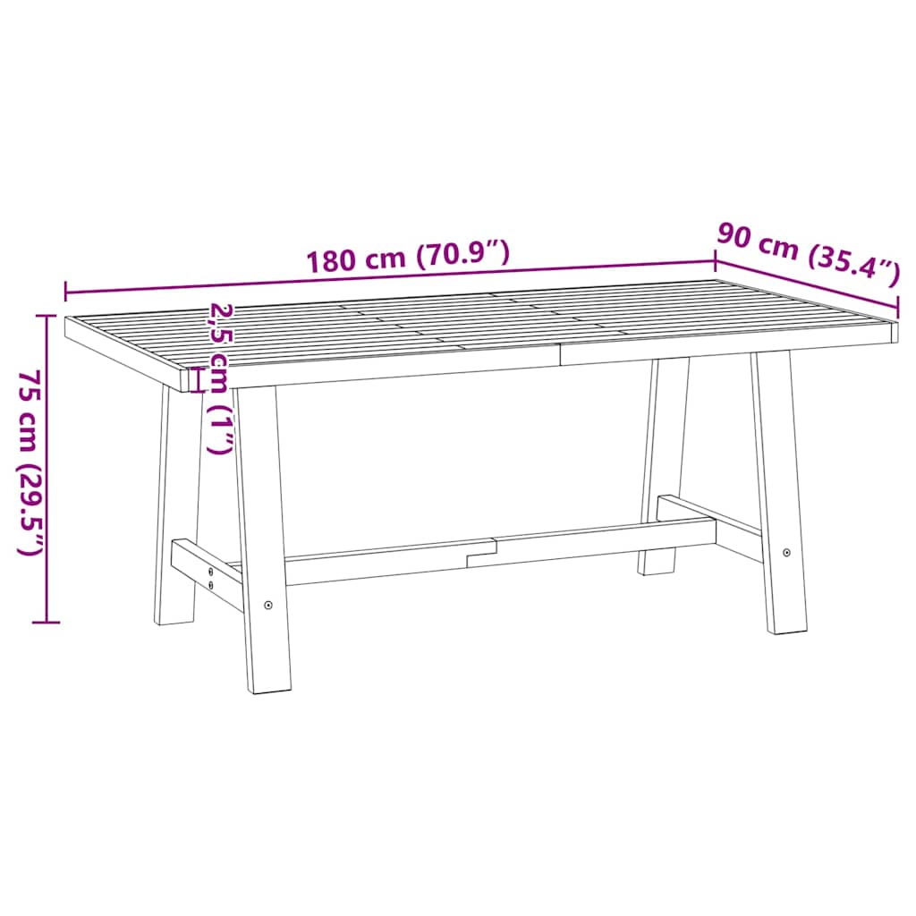 Table à manger NOAIN pieds en forme de A 180x90x75cm massif pin - XIOS
