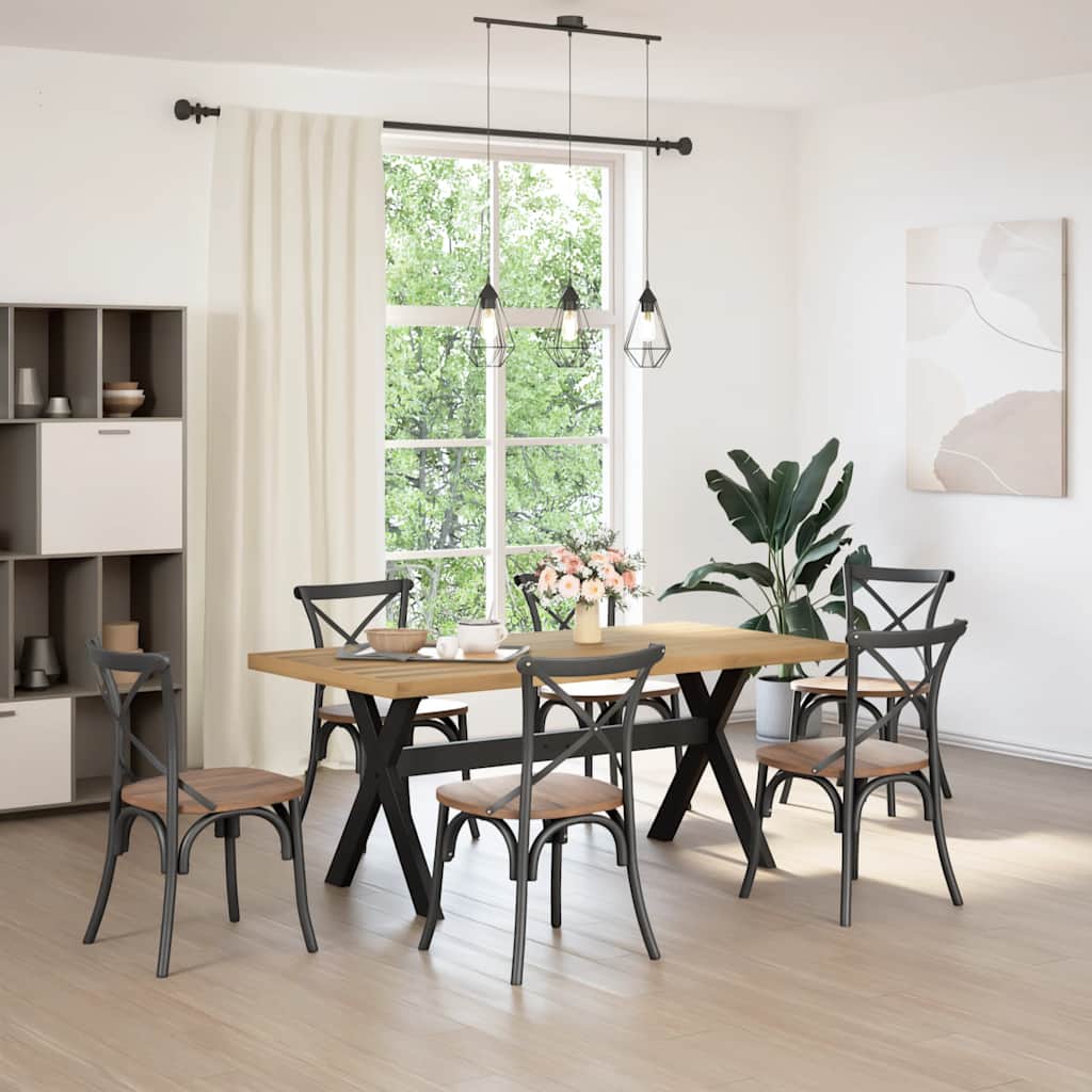 Table à manger NOAIN pieds en forme de X 180x90x75cm massif pin - XIOS