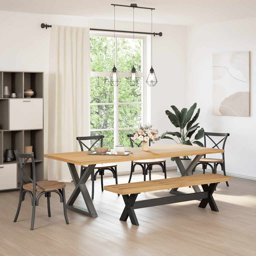Banc à manger NOAIN pieds en forme de X 180x40x45 cm massif pin - XIOS