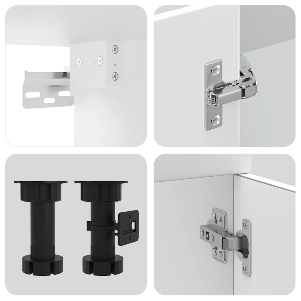 Ensemble d'armoires cuisine 4pcs Kalmar blanc bois d'ingénierie - XIOS