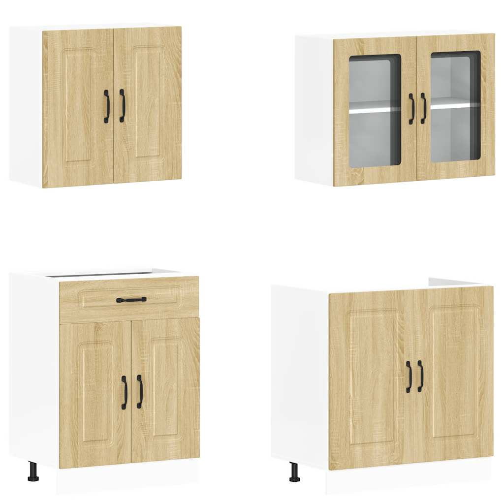 Ensemble d'armoires de cuisine 4 pcs Kalmar bois d'ingénierie