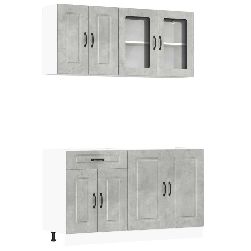 Ensemble d'armoires de cuisine 4 pcs Kalmar bois d'ingénierie - XIOS