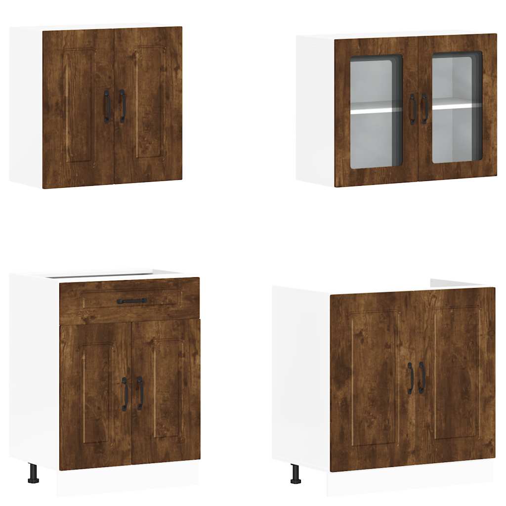 Ensemble d'armoires de cuisine 4 pcs Kalmar bois d'ingénierie - XIOS