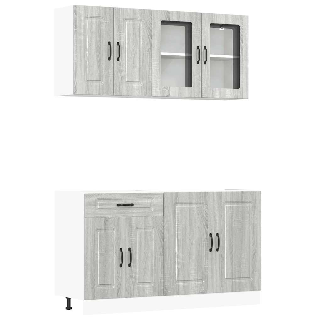 Ensemble d'armoires de cuisine 4 pcs Kalmar bois d'ingénierie - XIOS