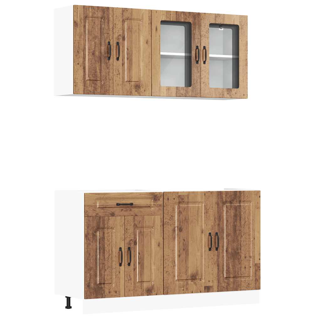 Ensemble d'armoires de cuisine 4 pcs Kalmar bois d'ingénierie - XIOS