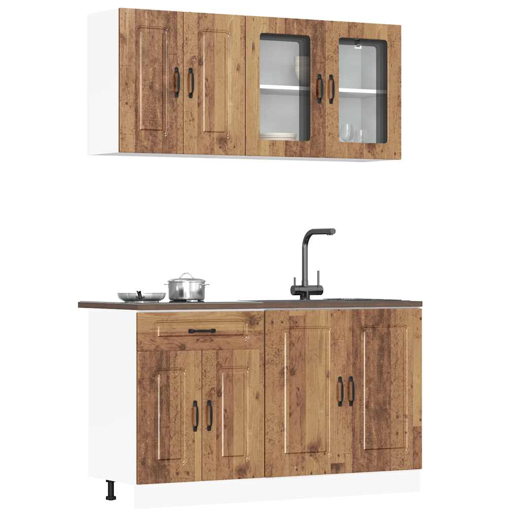 Ensemble d'armoires de cuisine 4 pcs Kalmar bois d'ingénierie - XIOS