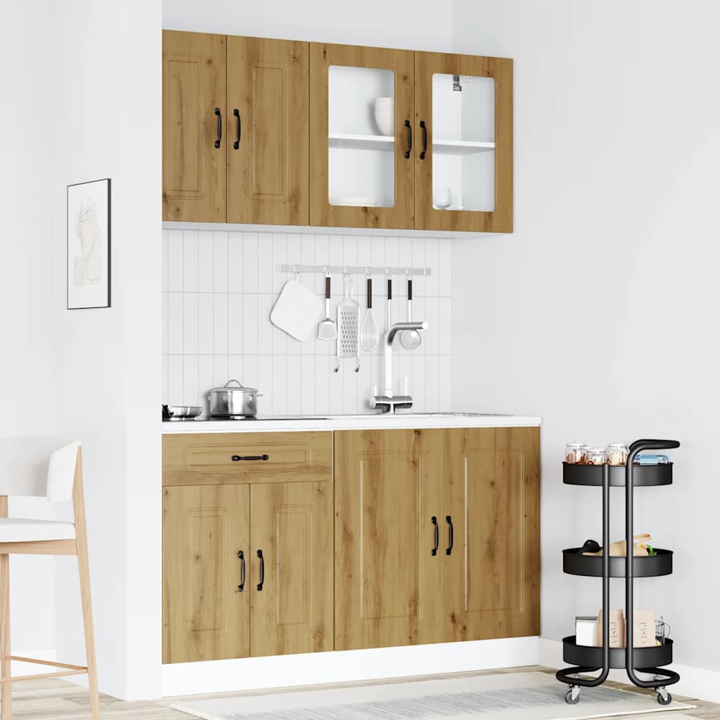 Ensemble d'armoires de cuisine 4 pcs Kalmar bois d'ingénierie - XIOS