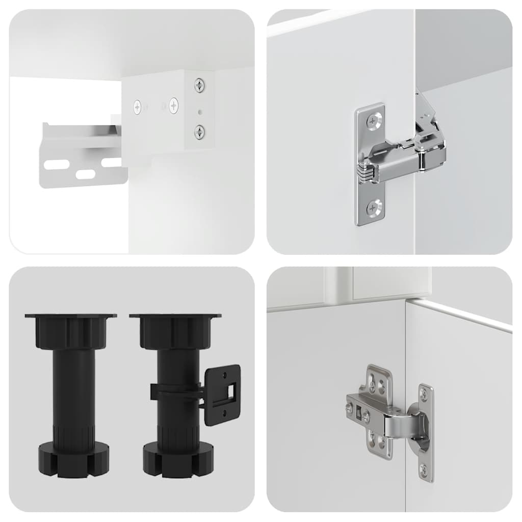 Ensemble de 4 meubles de cuisine "Lucca" en bois d'ingénierie blanc