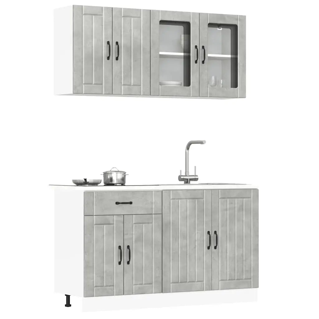 Ensemble de 4 meubles de cuisine Lucca gris béton - XIOS