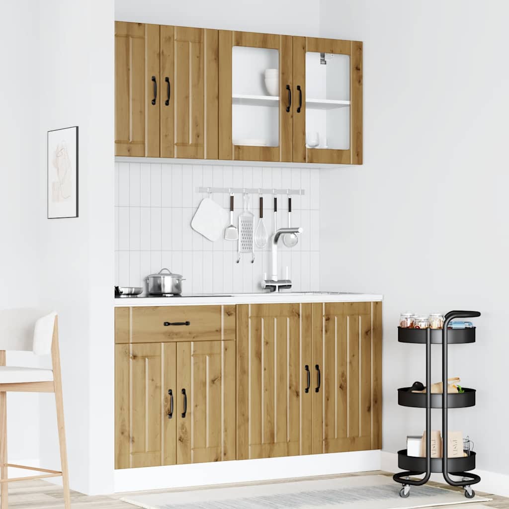 Ensemble d'armoires de cuisine 4 pcs Kalmar bois d'ingénierie - XIOS