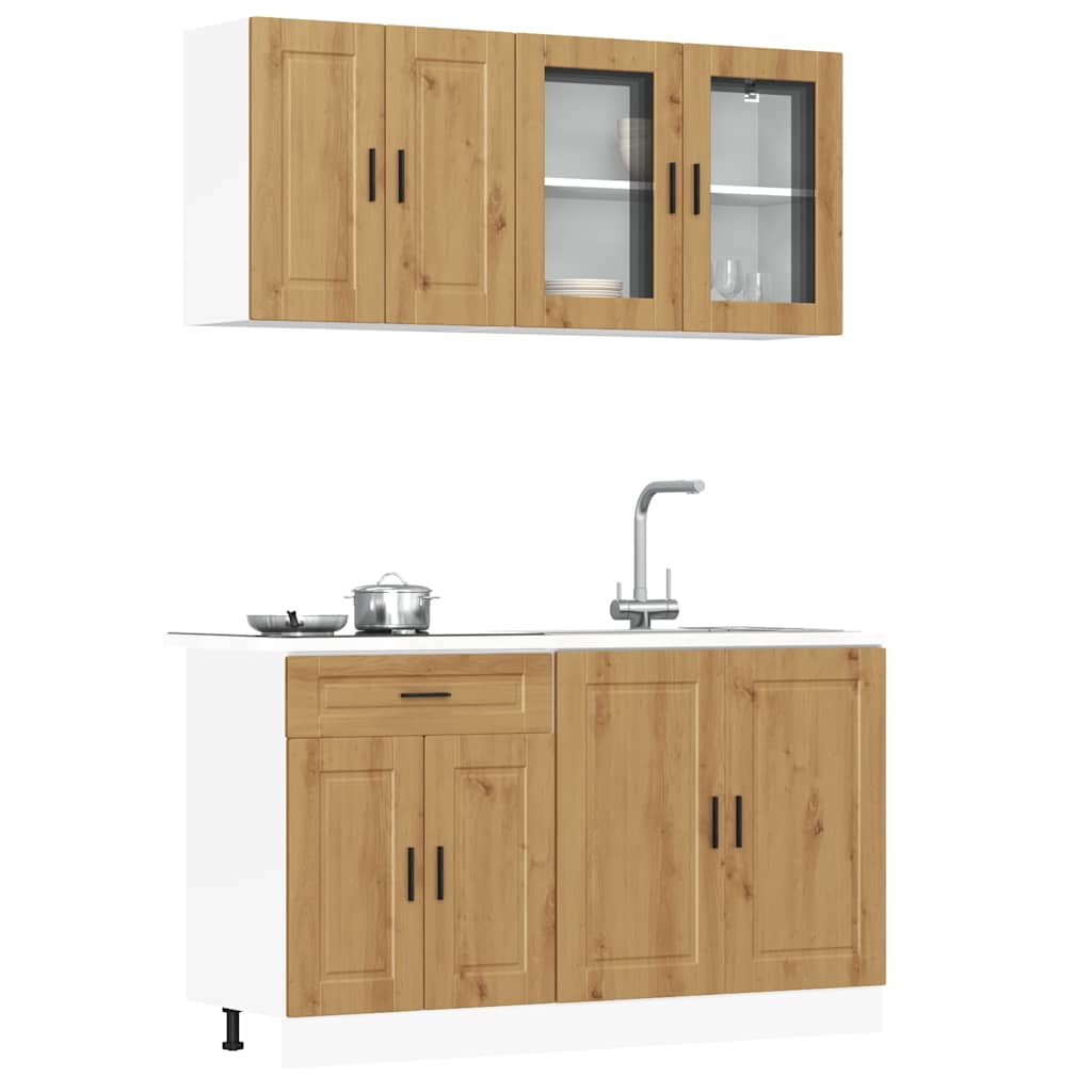 Ensemble d'armoires de cuisine 4 pcs Kalmar bois d'ingénierie - XIOS