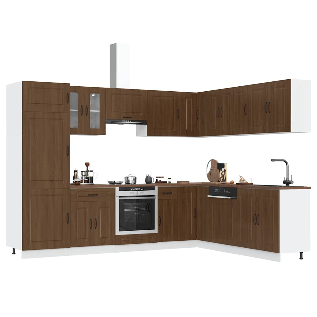 Ensemble d'armoires de cuisine 14 pcs Kalmar bois d'ingénierie Meubles de cuisine vidaXL