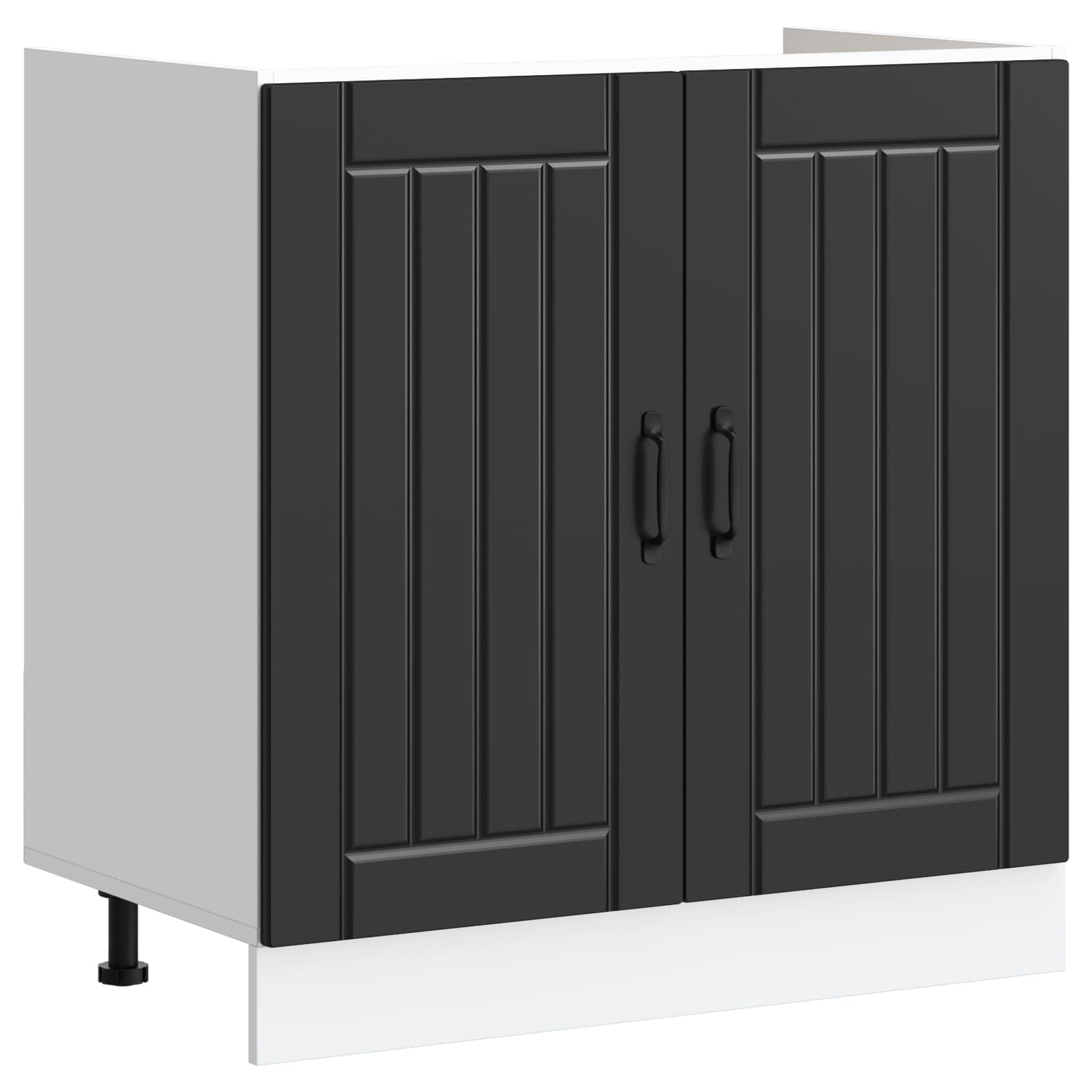 Meuble sous évier Lucca 2 pc Noir Bois d'ingénierie - XIOS