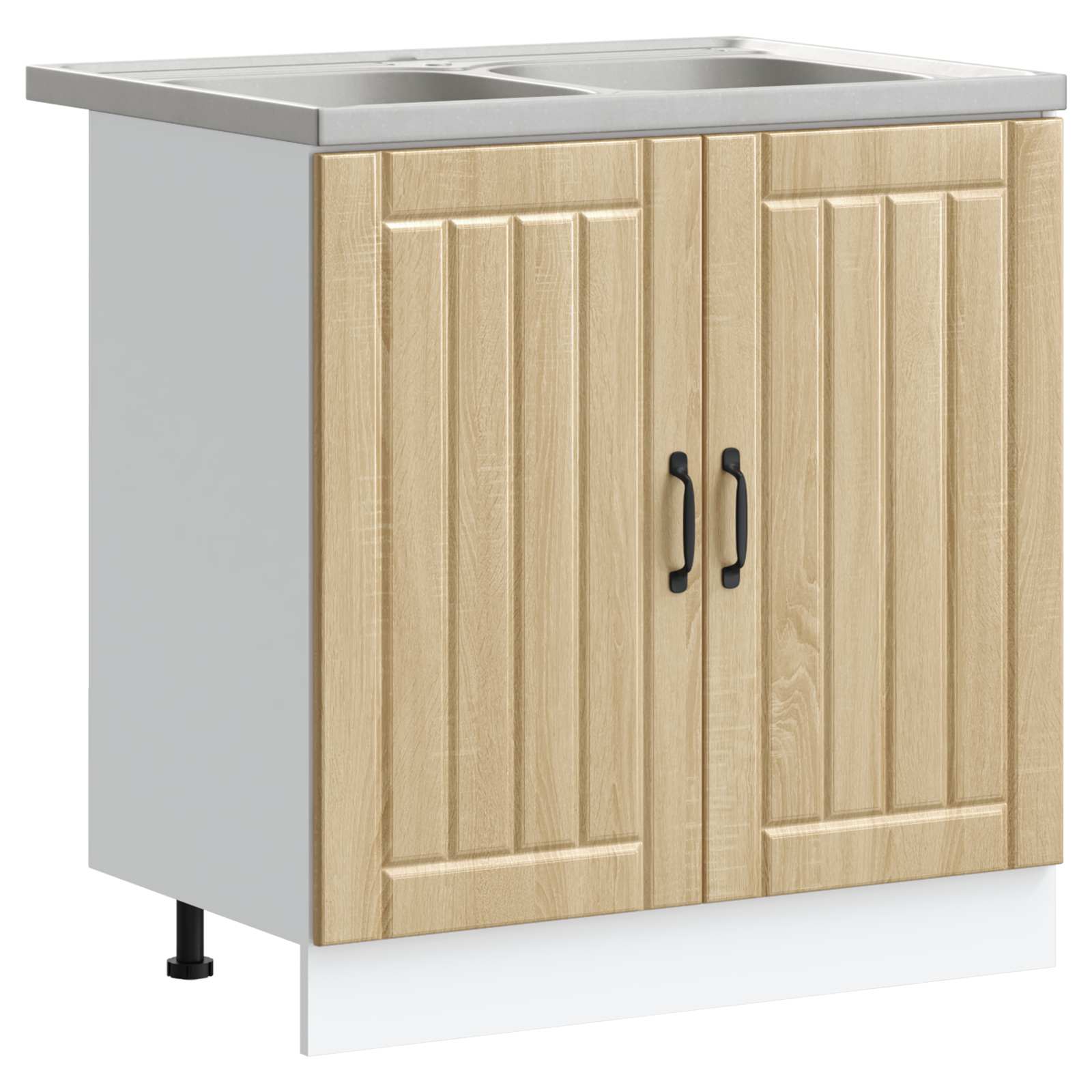 Meuble sous évier Lucca 2 pc Chêne Sonoma Bois d'ingénierie - XIOS