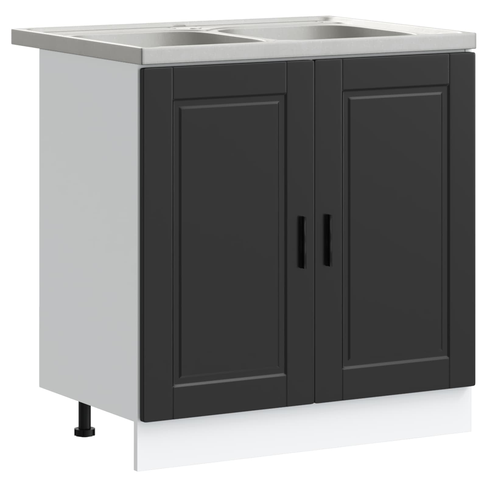 Meuble sous évier Porto 2 pc Noir 80 x 46 x 81,5 cm - XIOS