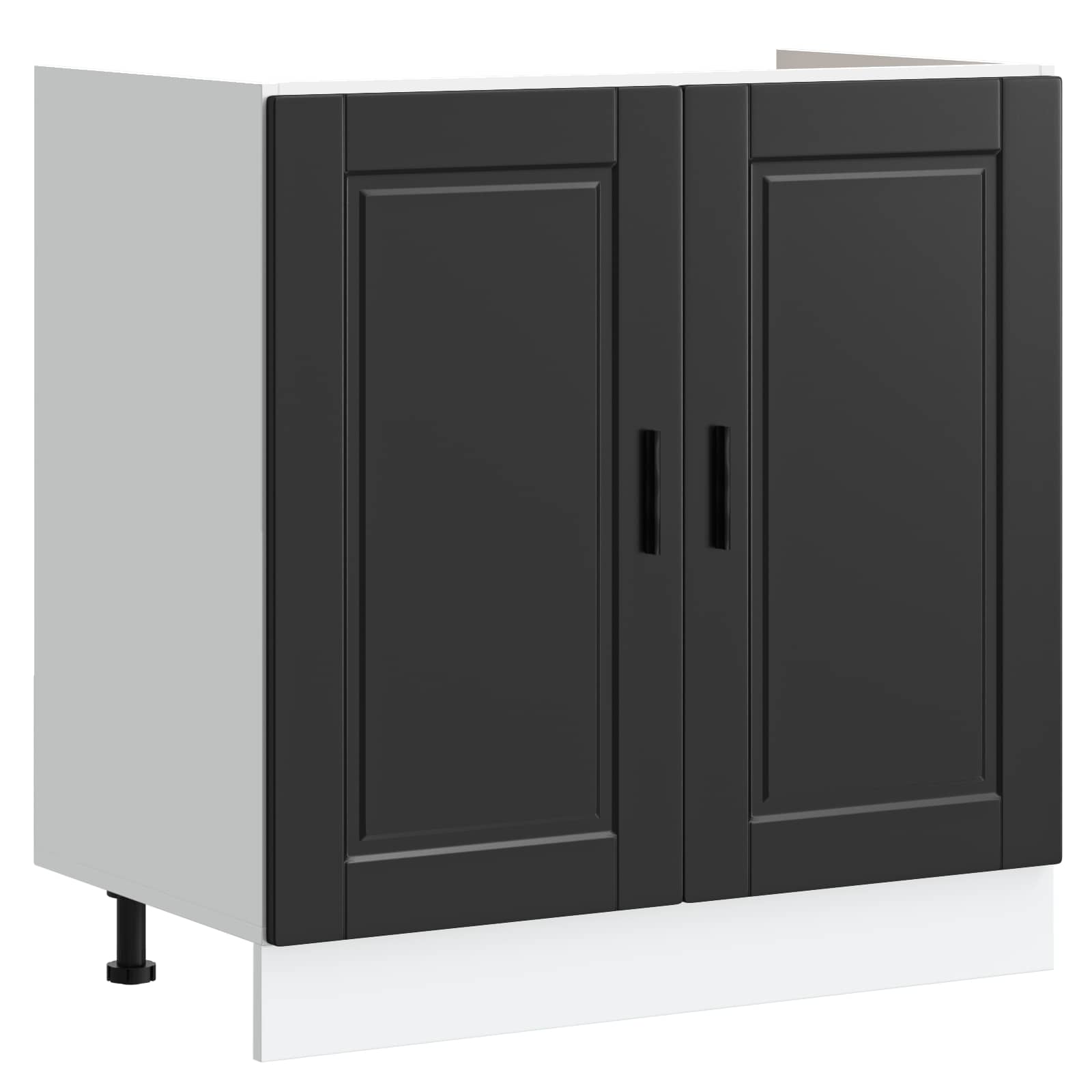 Meuble sous évier Porto 2 pièces Noir 80 x 46 x 81,5 cm