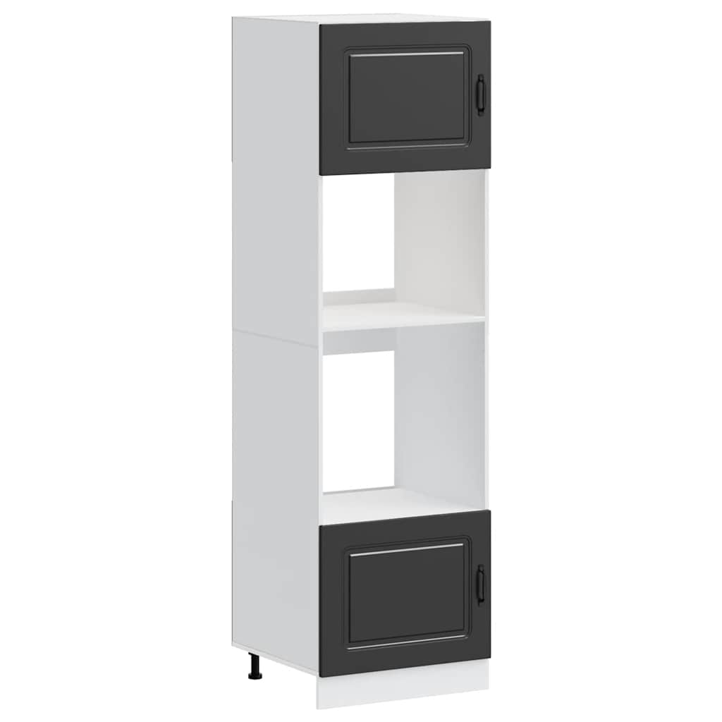 Armoires de four 2 pièces "Kalmar" Bois d'ingénierie noir - XIOS