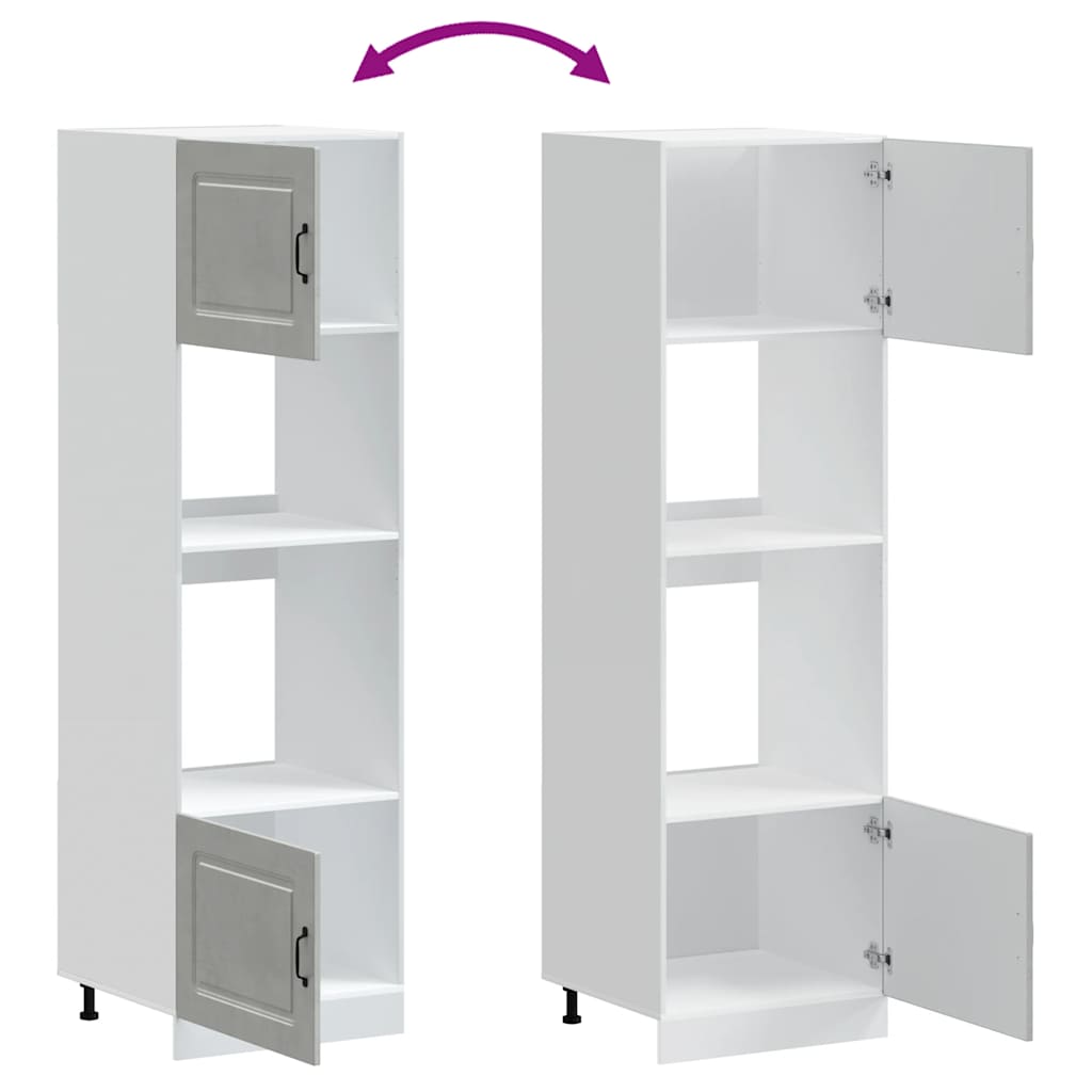 Armoires de four 2 pièces "Kalmar" Bois d'ingénierie gris béton - XIOS