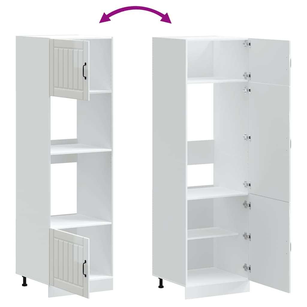 Armoires de four 2 pièces "Lucca" Bois d'ingénierie blanc brillant - XIOS
