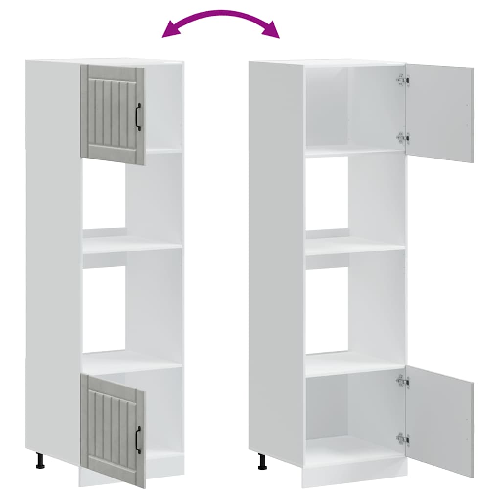 Armoires de four 2 pièces "Lucca" Bois d'ingénierie gris béton - XIOS