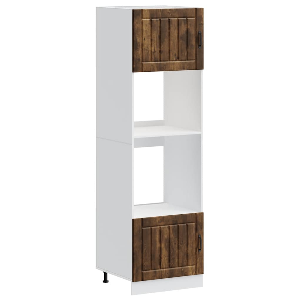 Armoires de four 2 pcs Kalmar chêne fumé bois d'ingénierie Meubles de cuisine vidaXL