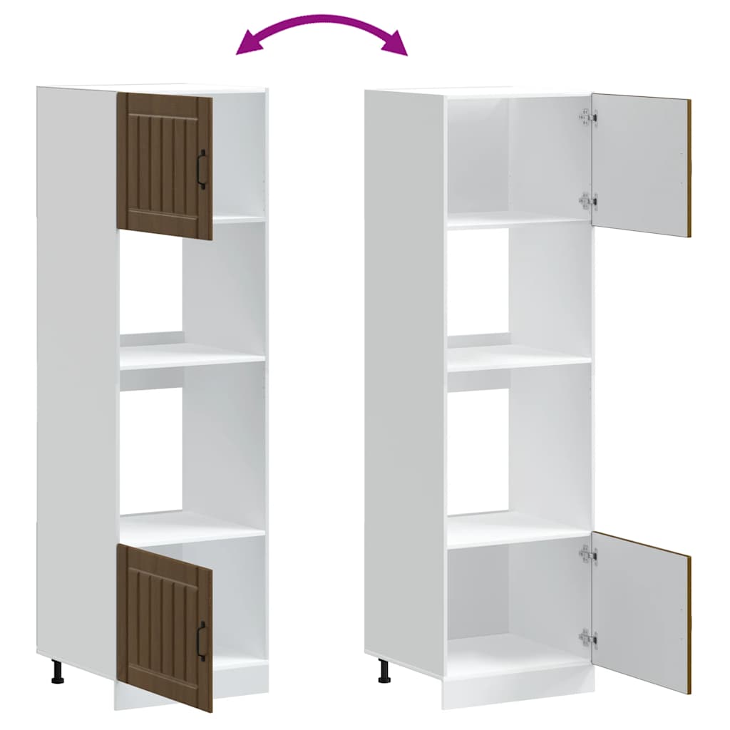 Armoires de four 2 pièces "Lucca" en bois d'ingénierie chêne brun - XIOS