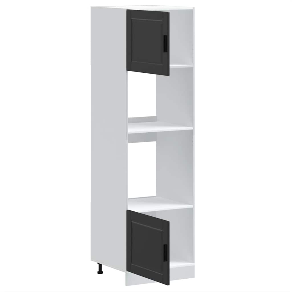 Armoires de four 2 pcs Porto noir bois d'ingénierie - XIOS