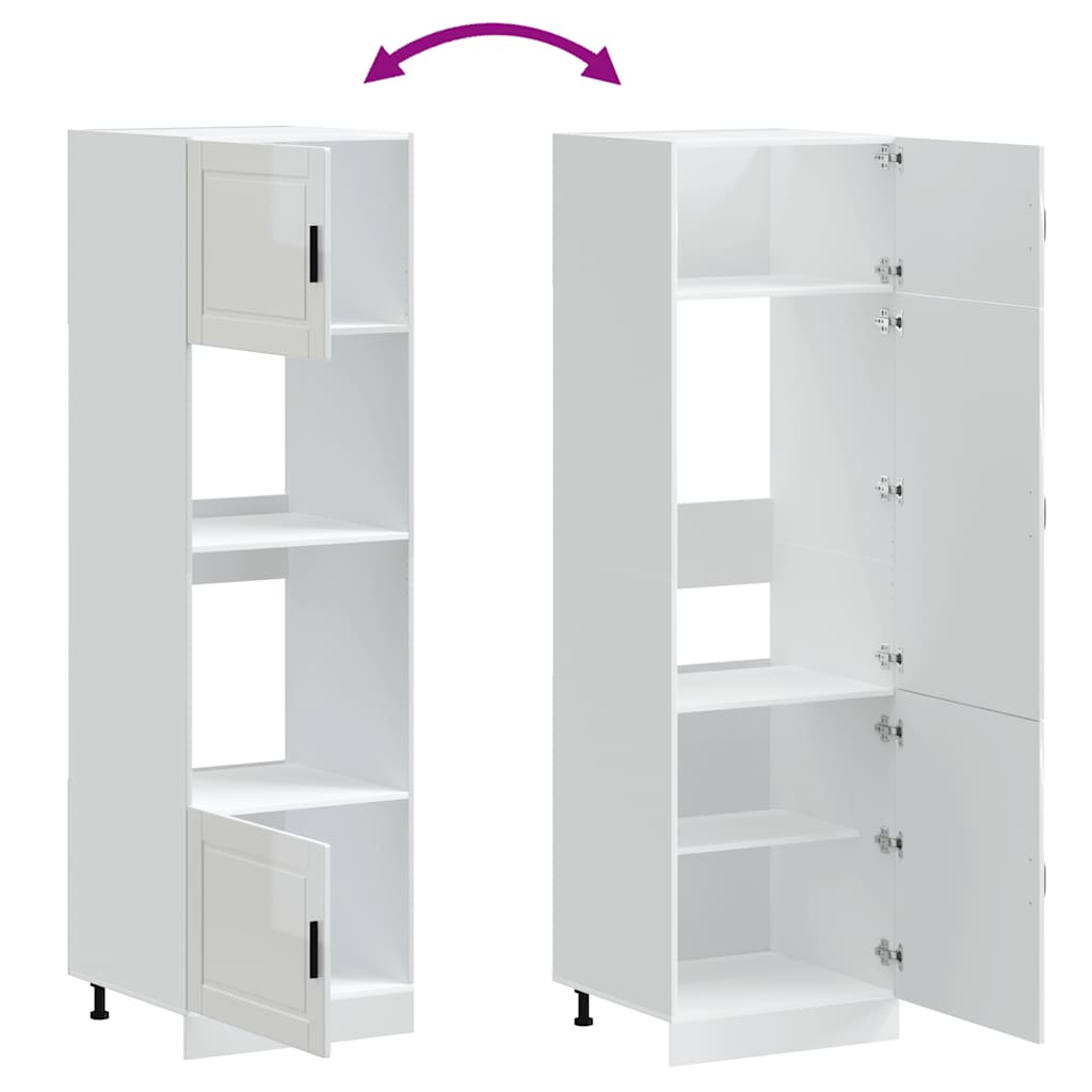 Armoires de four 2 pcs Porto blanc brillant bois d'ingénierie - XIOS