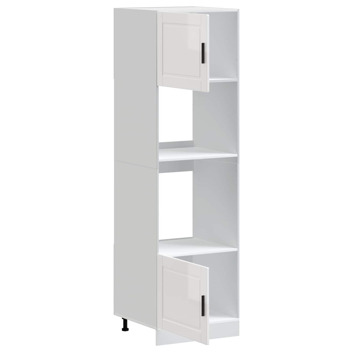 Armoires de four 2 pcs Porto blanc brillant bois d'ingénierie