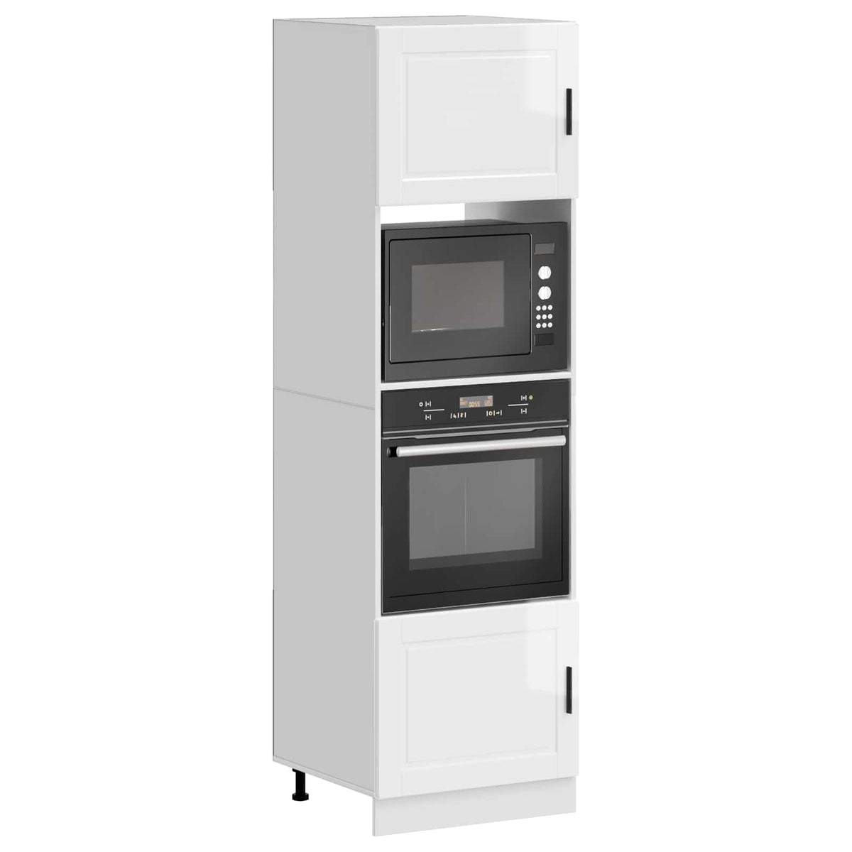 Armoires de four 2 pcs Porto blanc brillant bois d'ingénierie