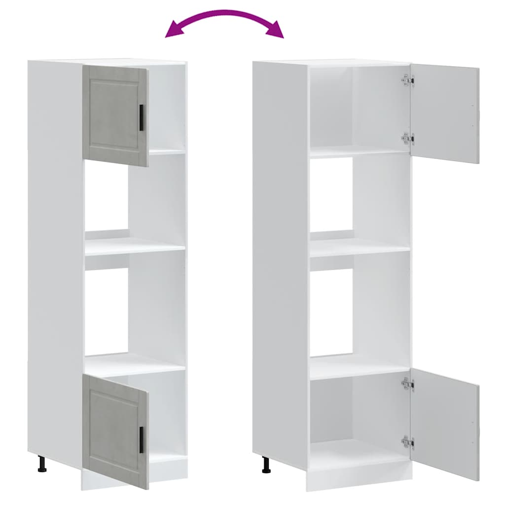 Armoires de four 2 pcs Porto gris béton bois d'ingénierie - XIOS