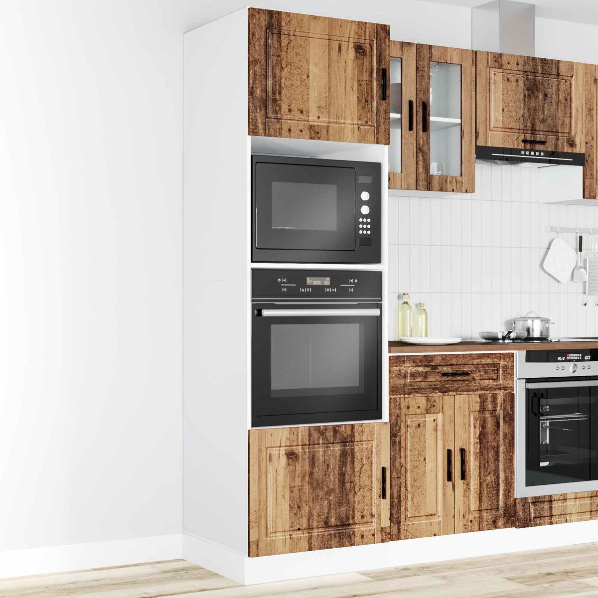 Armoires de four 2 pcs Porto vieux bois bois d'ingénierie
