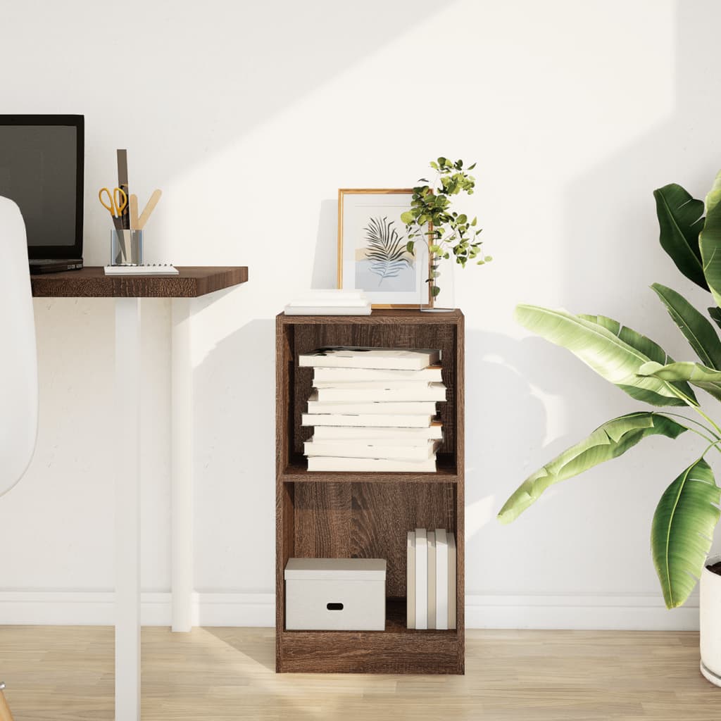 Bibliothèque chêne marron 40x24x76 cm bois d'ingénierie - XIOS