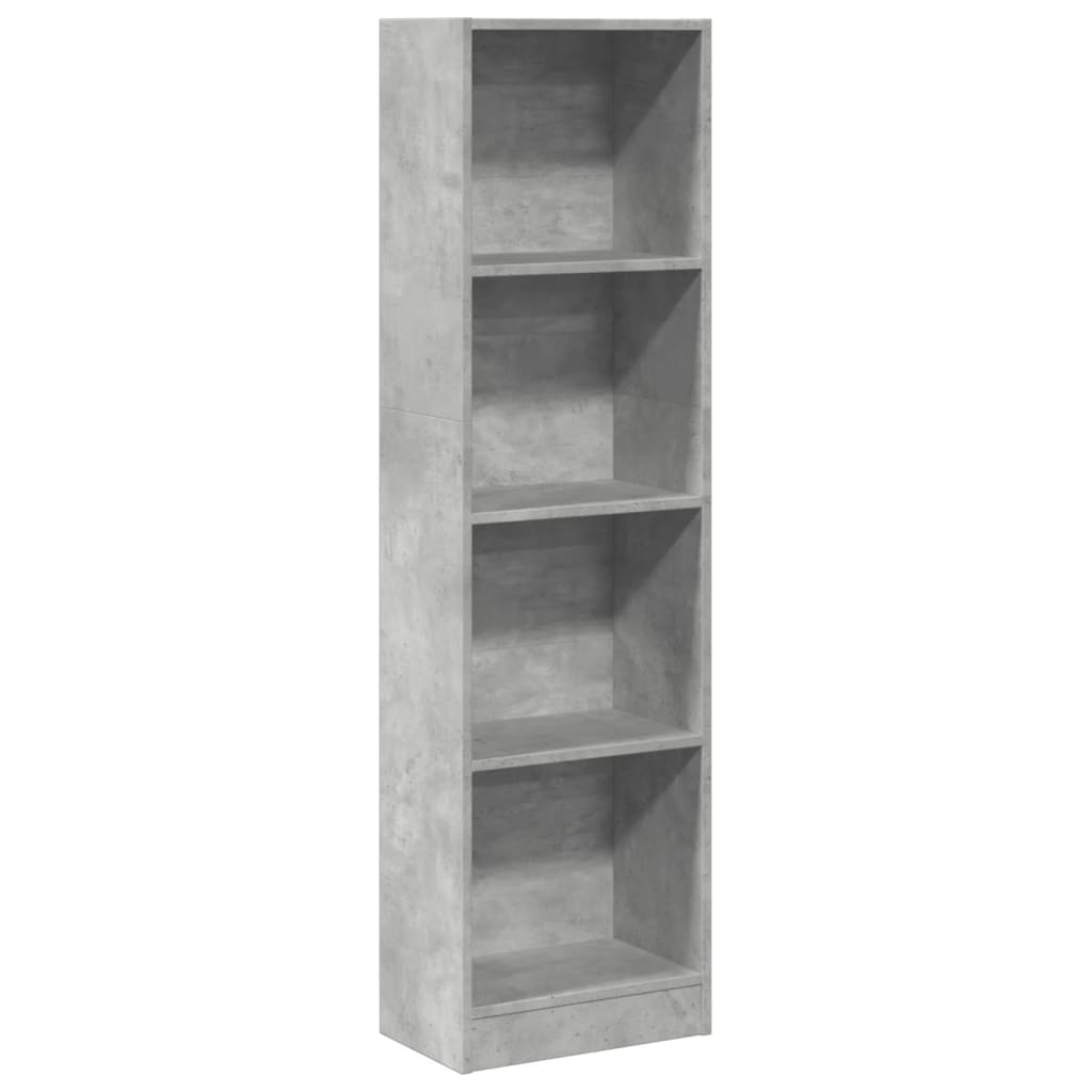 Bibliothèque gris béton 40x24x143 cm bois d'ingénierie - XIOS