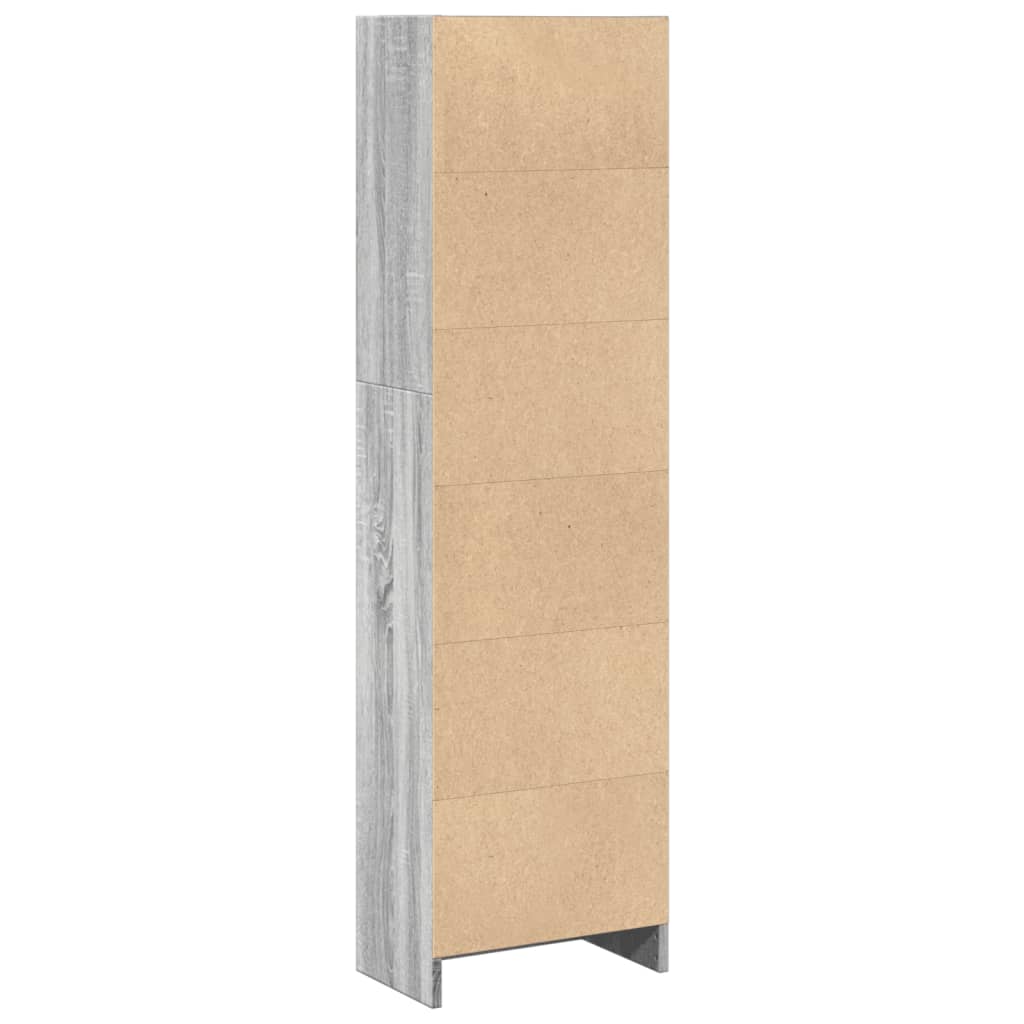 Bibliothèque sonoma gris 40x24x143 cm bois d'ingénierie - XIOS