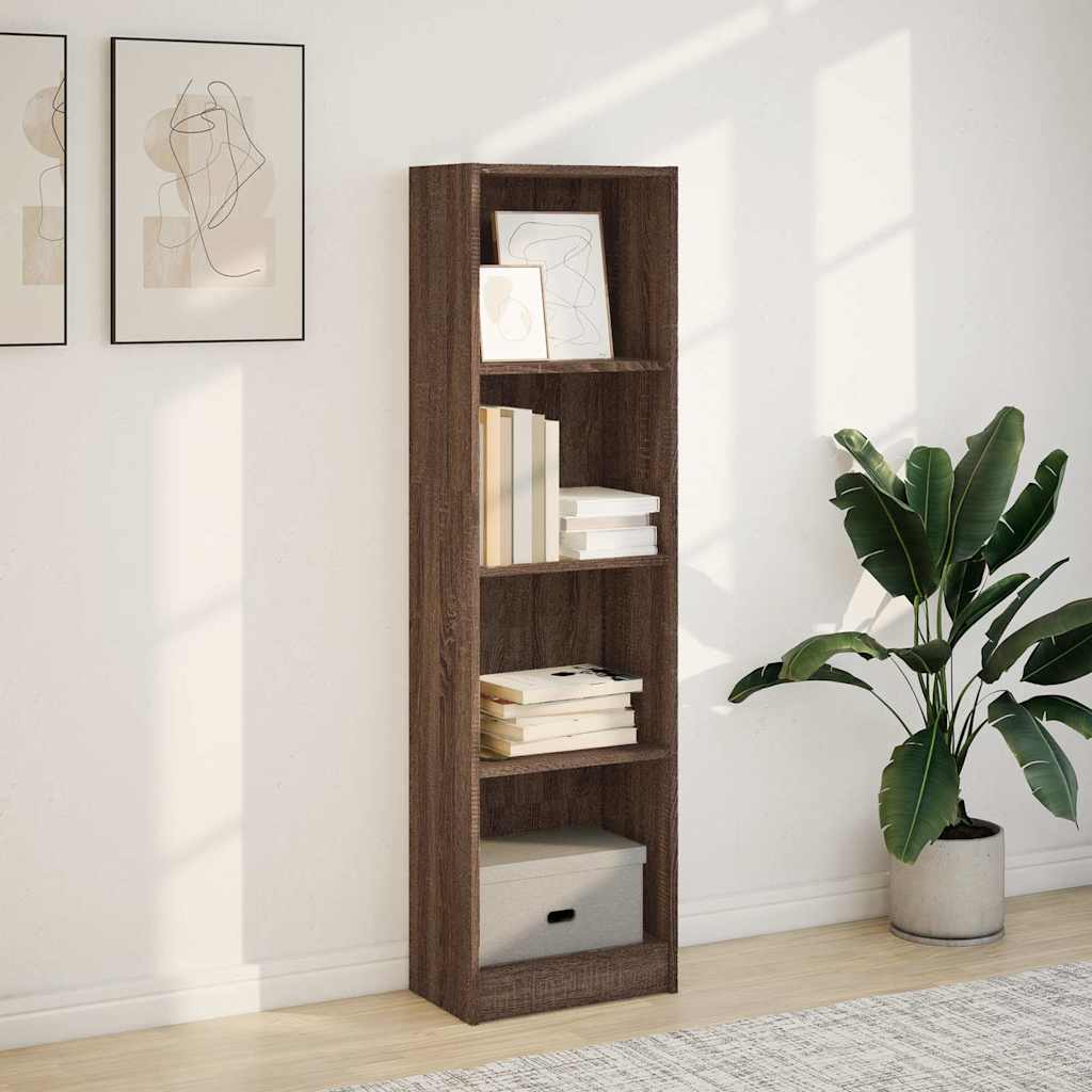 Bibliothèque chêne marron 40x24x143 cm bois d'ingénierie - XIOS