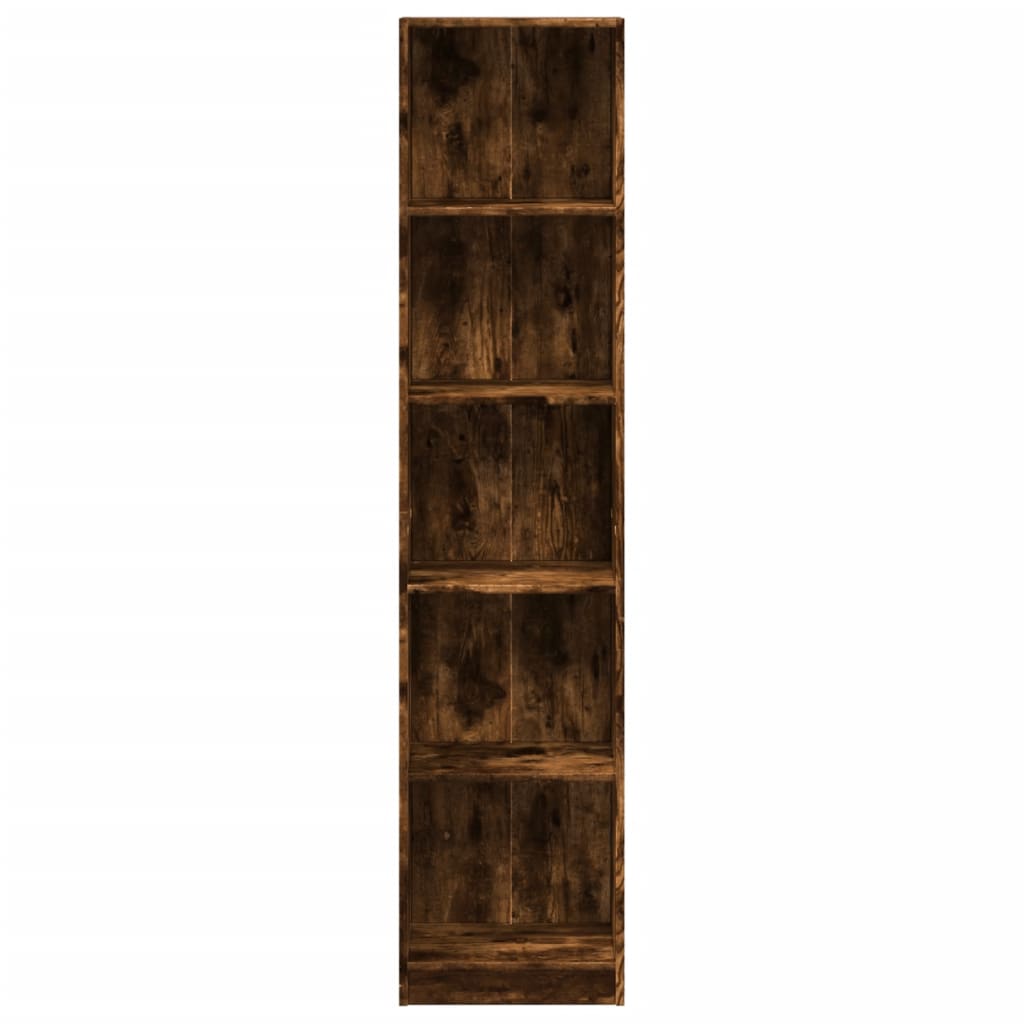 Bibliothèque chêne fumé 40x24x176 cm bois d'ingénierie - XIOS