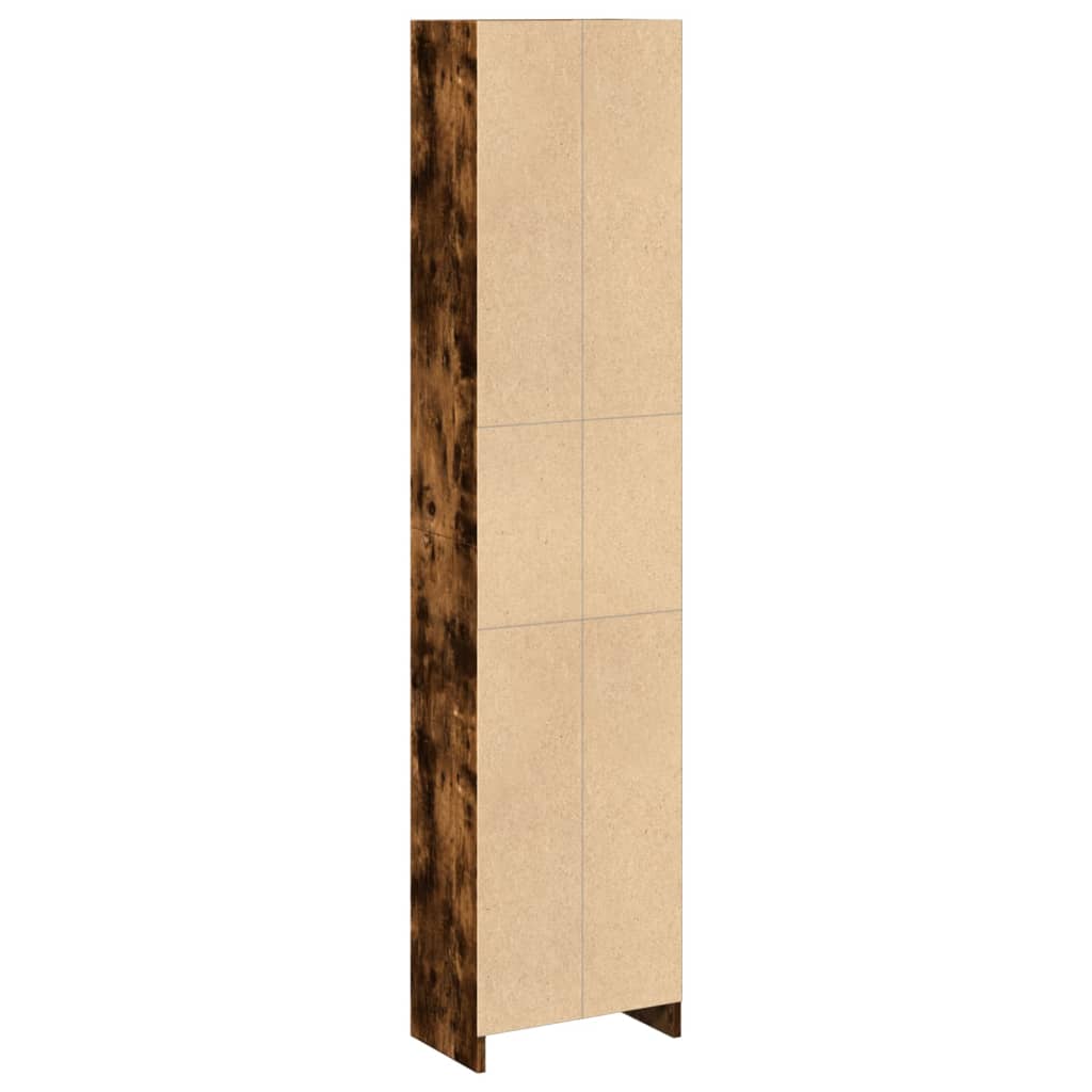 Bibliothèque chêne fumé 40x24x176 cm bois d'ingénierie - XIOS