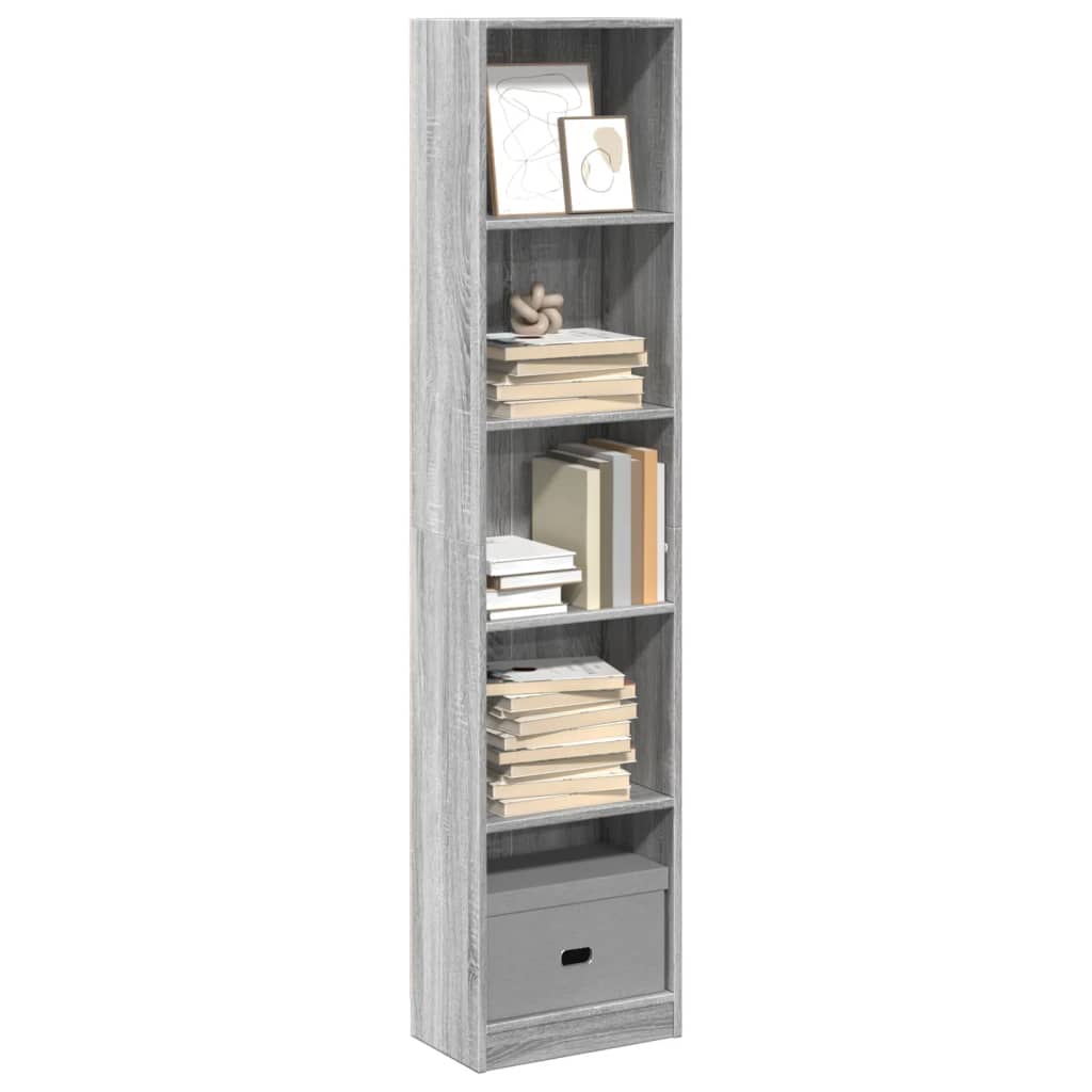 Bibliothèque sonoma gris 40x24x176 cm bois d'ingénierie - XIOS