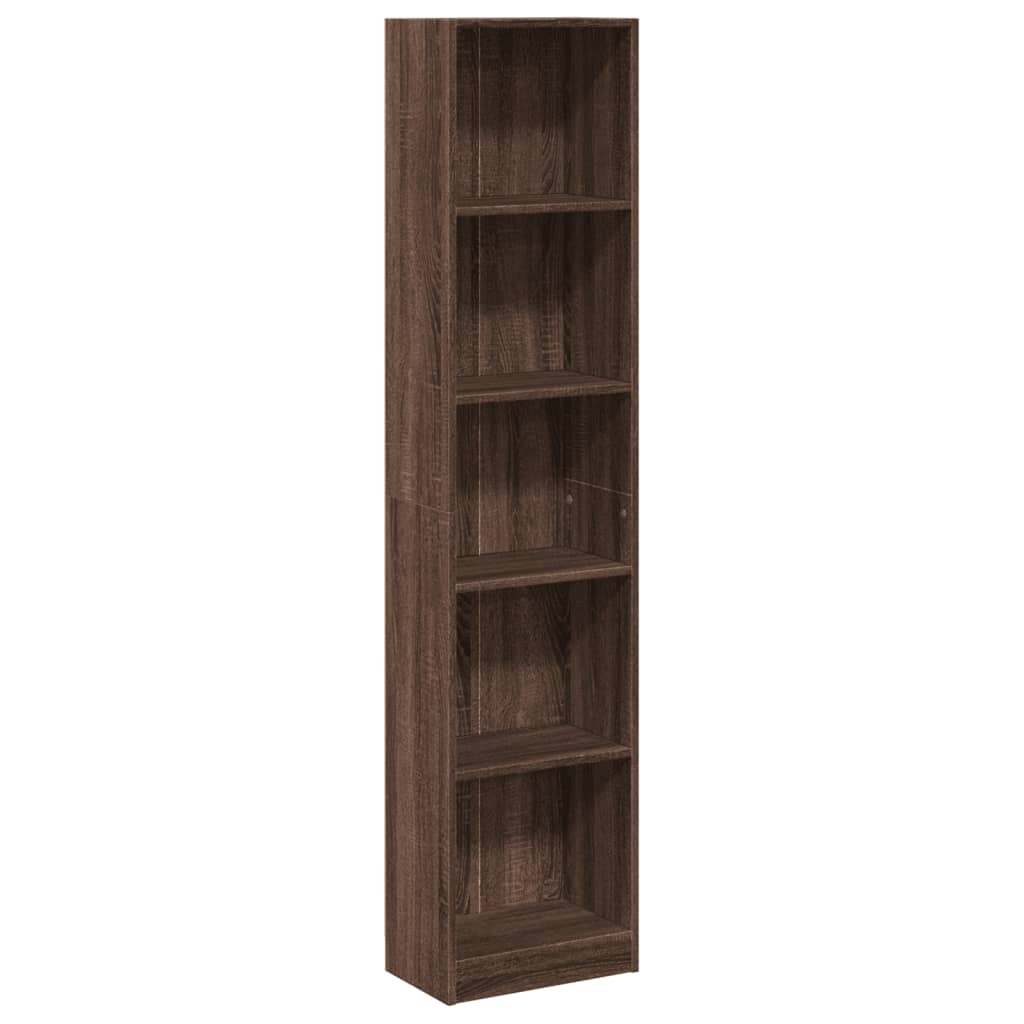 Bibliothèque chêne marron 40x24x176 cm bois d'ingénierie - XIOS