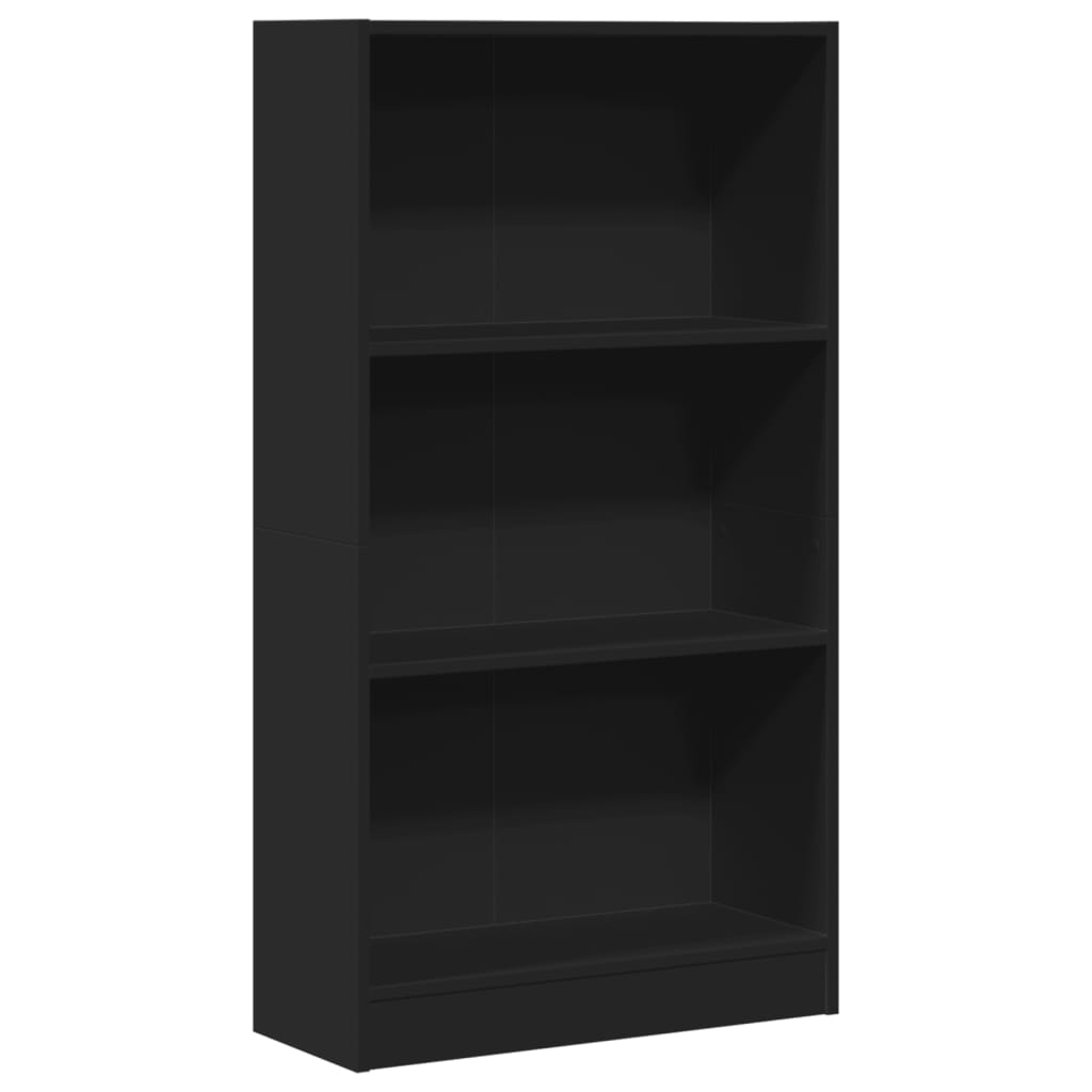 Bibliothèque noir 60x24x109 cm bois d'ingénierie - XIOS
