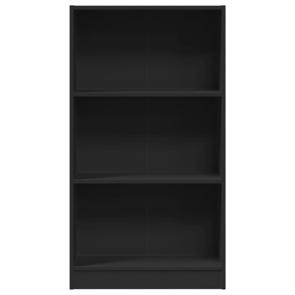 Bibliothèque noir 60x24x109 cm bois d'ingénierie - XIOS