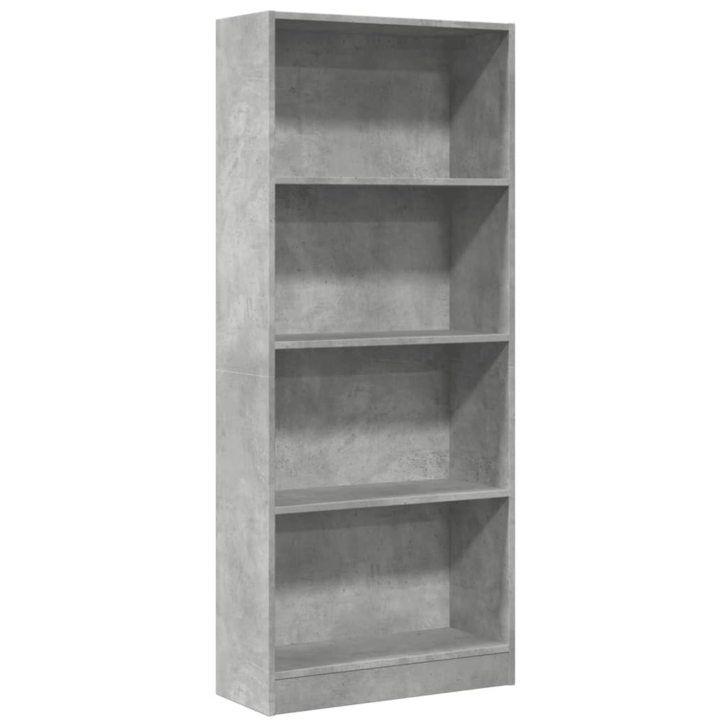 Bibliothèque gris béton 60x24x143 cm bois d'ingénierie - XIOS