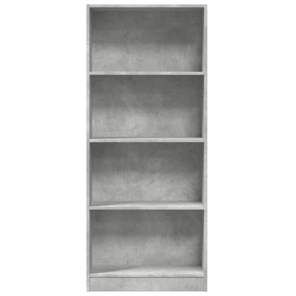 Bibliothèque gris béton 60x24x143 cm bois d'ingénierie - XIOS