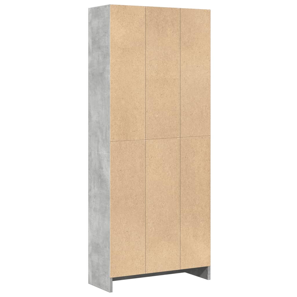 Bibliothèque gris béton 60x24x143 cm bois d'ingénierie - XIOS