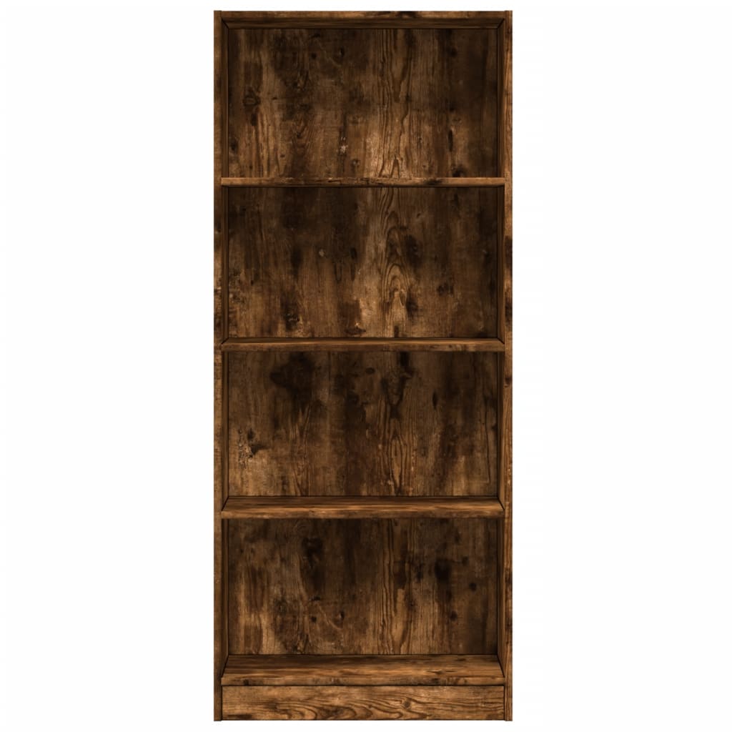 Bibliothèque chêne fumé 60x24x143 cm bois d'ingénierie - XIOS
