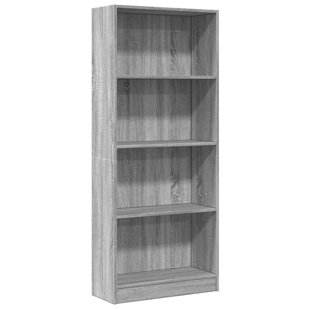 Bibliothèque sonoma gris 60x24x143 cm bois d'ingénierie - XIOS