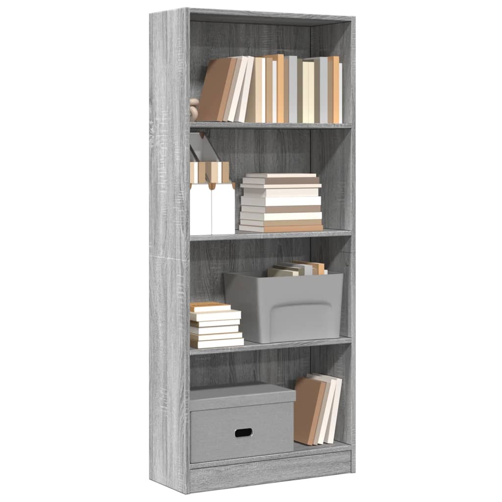Bibliothèque sonoma gris 60x24x143 cm bois d'ingénierie - XIOS