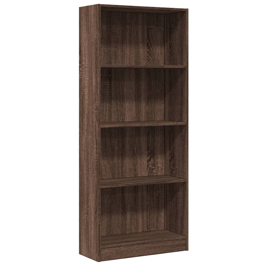 Bibliothèque chêne marron 60x24x143 cm bois d'ingénierie - XIOS