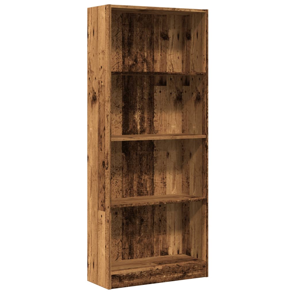 Bibliothèque vieux bois 60x24x143 cm bois d'ingénierie - XIOS